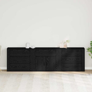 Sideboards 3 pz Rovere Nero Legno Ingegnerizzato 3333085