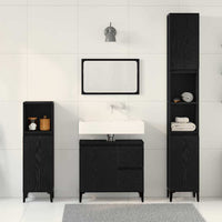 Set di mobili per il bagno 3 pcs Nero 30 x 30 x 180 cm 3333087