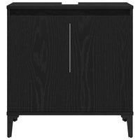 Set di Mobili per Bagno in 3 Pezzi  Rovere Nero Legno Ingegnerizzato 3333089