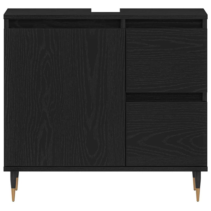 Set di mobili da bagno 3 pezzi in legno ingegnerizzato quercia nera 3333096