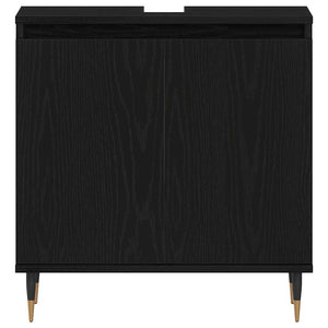 Set di Mobili per Bagno  in 3 Pezzi Quercia Nera Legno Ingegnerizzato 3333098