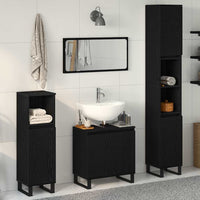 Set di mobili per bagno a 3 pezzi in legno ingegnerizzato nero 3333100