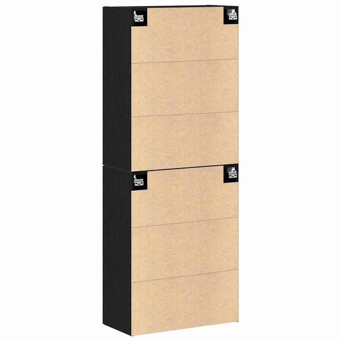 Pensile 2 pcs Rovere nero 69.5 x 34 x 90 cm Legno multistrato 3333102