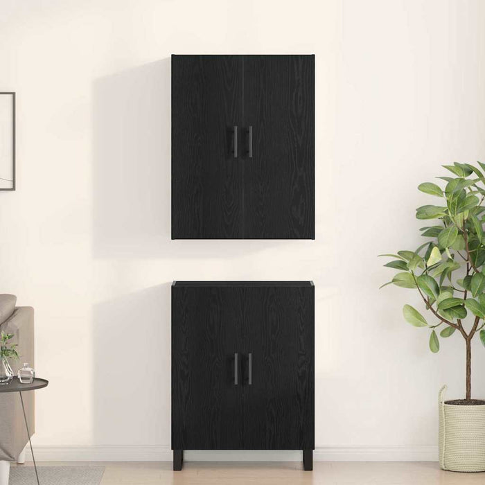 Credenza 2 pcs Rovere nero 69,5 x 34 x 180 cm Legno multistrato 3333104