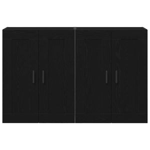 Mobile a muro 2 pcs Rovere nero 160 x 34 x 90 cm 3333107
