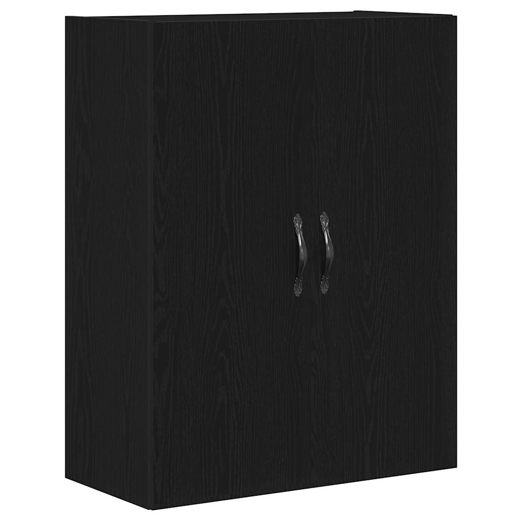Credenza 2 pz-Set di 2 Buffet-Armadio da cucina Rovere Nero Legno ingegnerizzato e vetro 983444