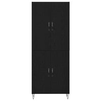 Credenza 2 pz-Set di 2 Buffet-Armadio da cucina Rovere Nero Legno ingegnerizzato e vetro 983444