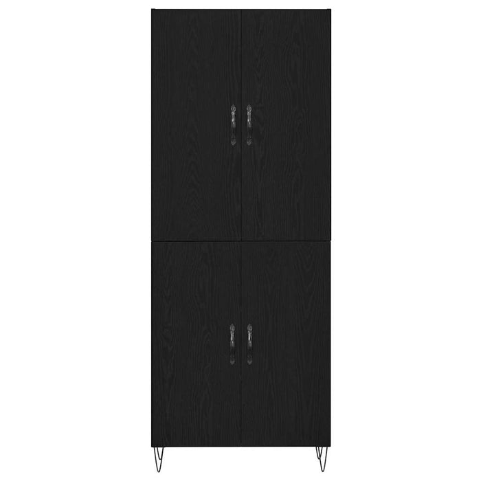 Credenza 2 pz-Set di 2 Buffet-Armadio da cucina Rovere Nero Legno ingegnerizzato e vetro 983444