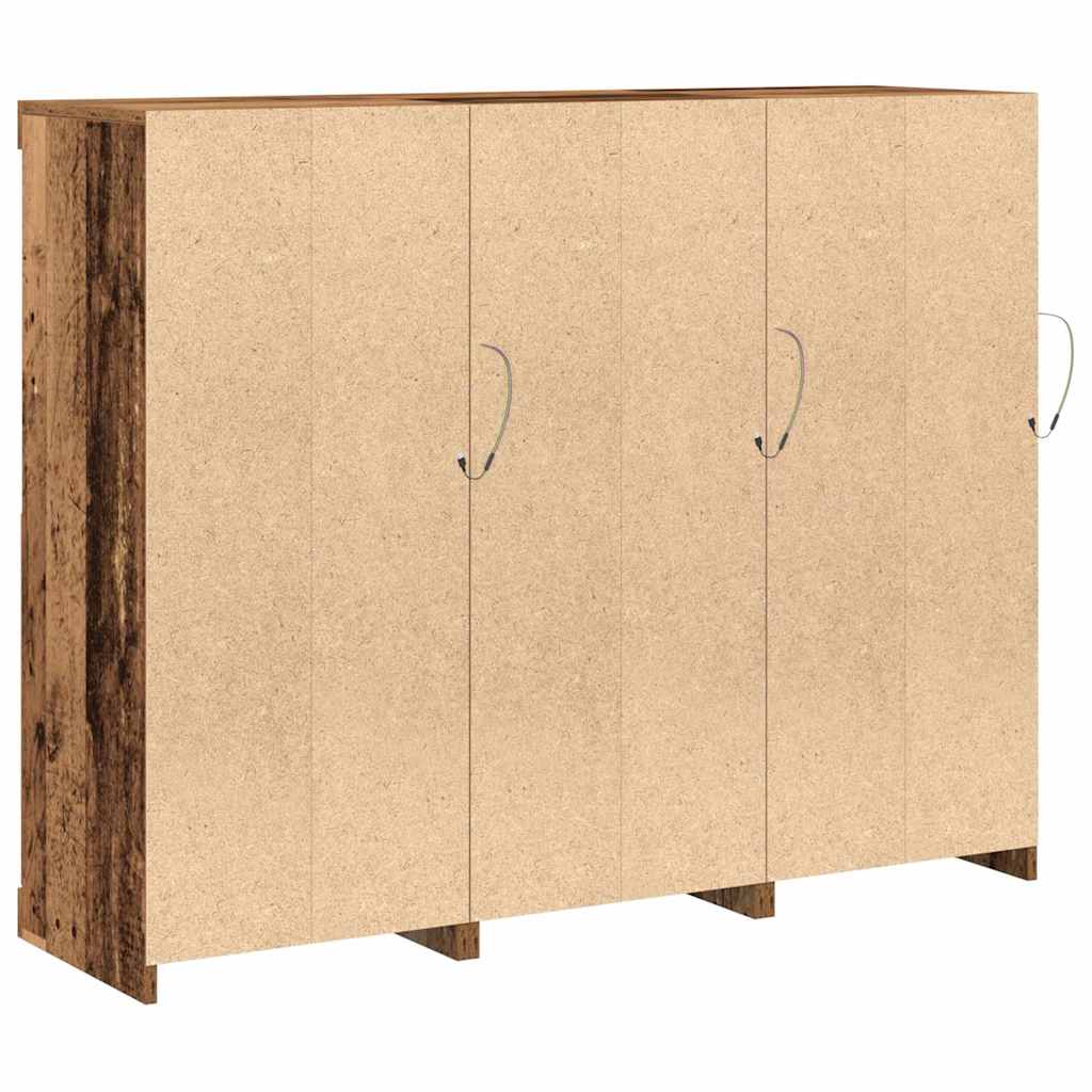 vidaXL Credenza 3 pcs Legno vecchio 123 x 37 x 100 cm