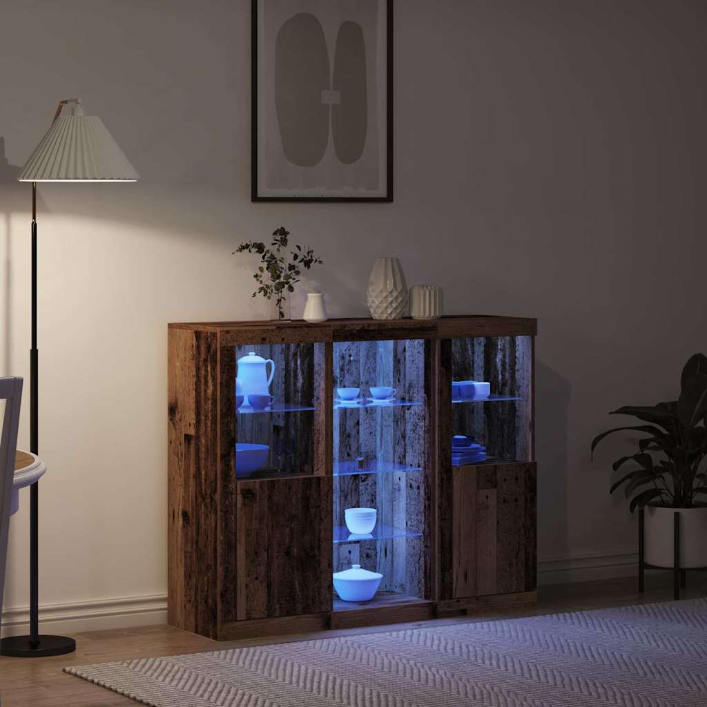 Madia LED Legno vecchio 123 x 37 x 100 cm Legno multistrato 3333119