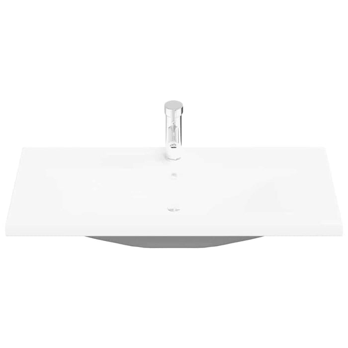 Mobile da Bagno  con Lavabo Incorporato in Nero Rovere, Legno Ingegnerizzato. 3333131