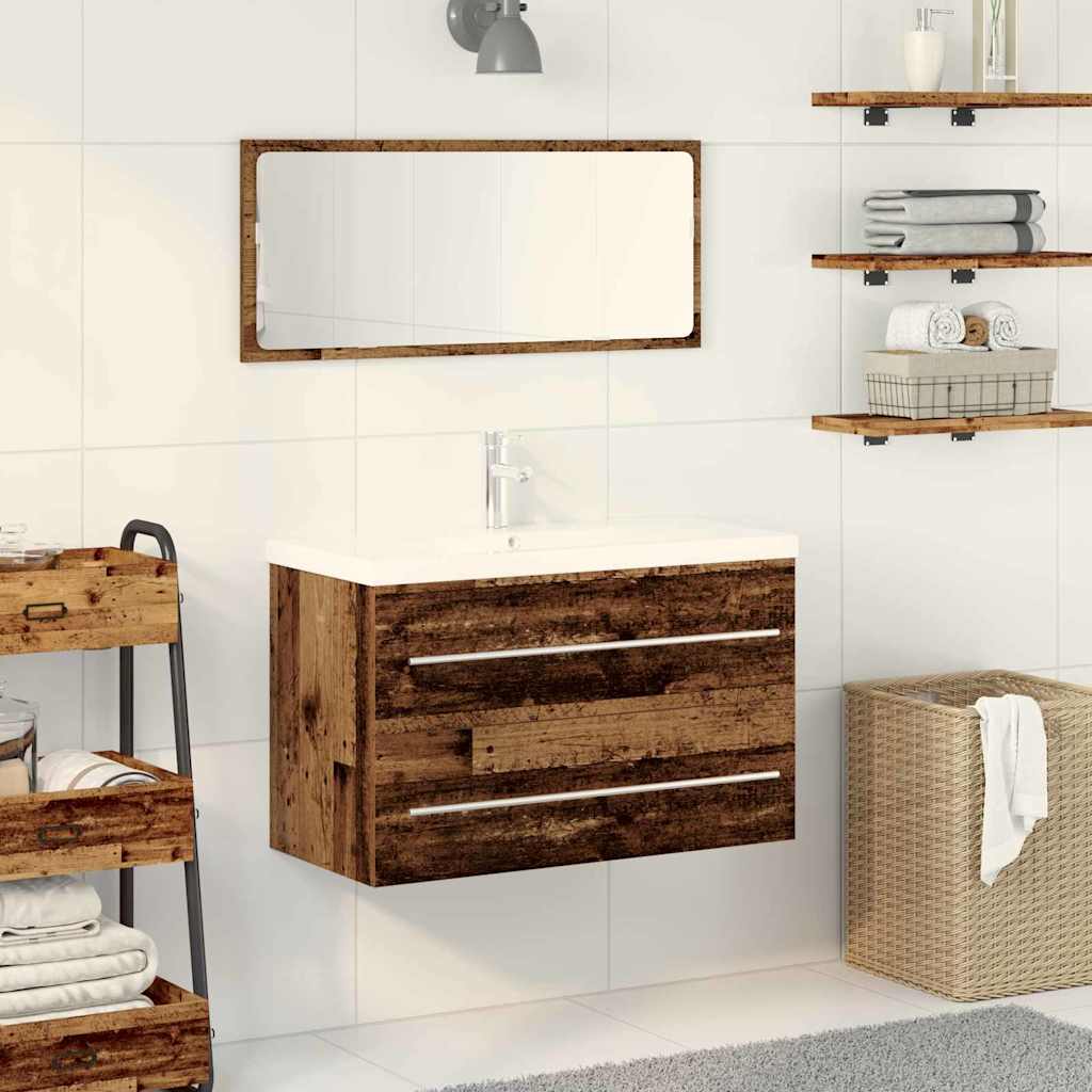 Armadio per Lavabo da Bagno-Armadietto da bagno-Mobiletto da bagno Legno vecchio 80 x 38,5 x 48 cm