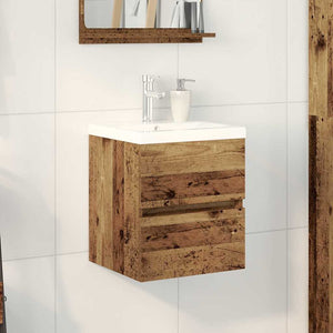 Mobile Lavabo-Armadietto da bagno Rovere nero 41 x 39 x 62 cm Legno multistrato 729352
