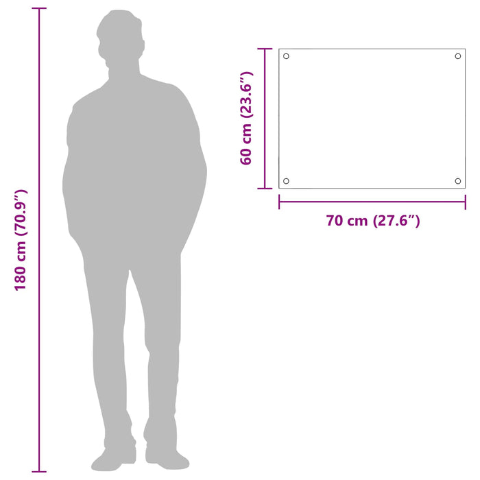 Rivestimento da Cucina-Paraschizzi per Cucina Grigio scuro 70 x 60 x 0,6 cm