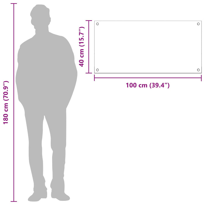 Rivestimento da Cucina Grigio scuro 100 x 40 x 0,6 cm 42001247