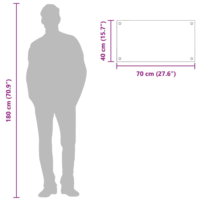 Rivestimento da Cucina Giallo 70 x 40 x 0,6 cm vetro temperato 42001250