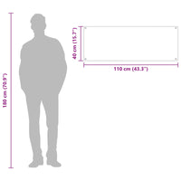 Rivestimento da Cucina Nero 110 x 40 x 0,6 cm vetro temperato 42001298