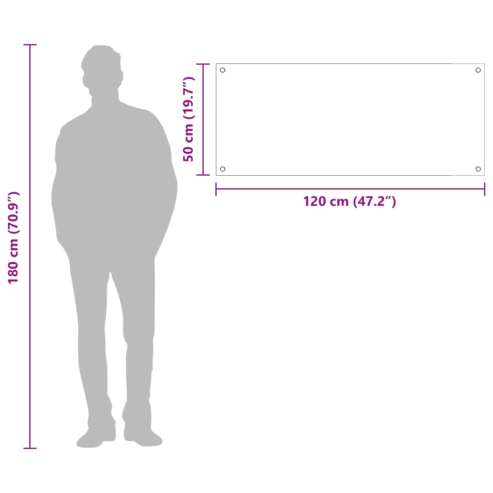 Rivestimento da Cucina Grigio scuro 120 x 50 x 0,6 cm 42001314