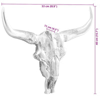 vidaXL Teschio di toro Argento 53 x 11 x 40 cm Alluminio