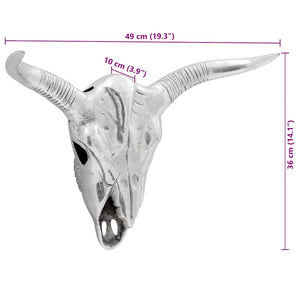 Teschio di toro Argento 49 x 10 x 36 cm Alluminio 42000132