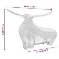 Scultura di toro Argento 37 x 44 x 17 cm Alluminio 42000137