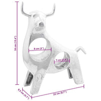 Scultura di toro Argento 22 x 9.5 x 34 cm Alluminio 42000138