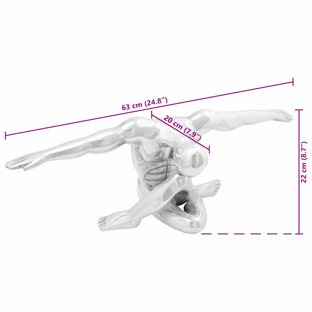 Scultura Argento 63 x 20 x 22 cm Alluminio 42000145