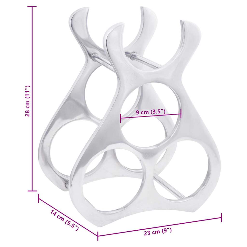 Portabottiglie Argento 23 x 14 x 28 cm Alluminio 42000149