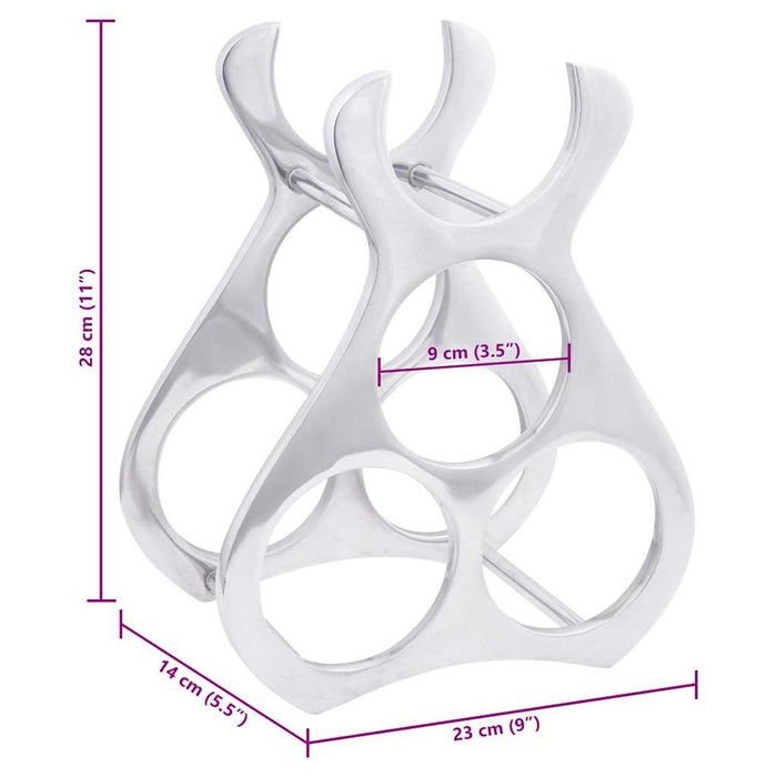 Portabottiglie Argento 23 x 14 x 28 cm Alluminio 42000149