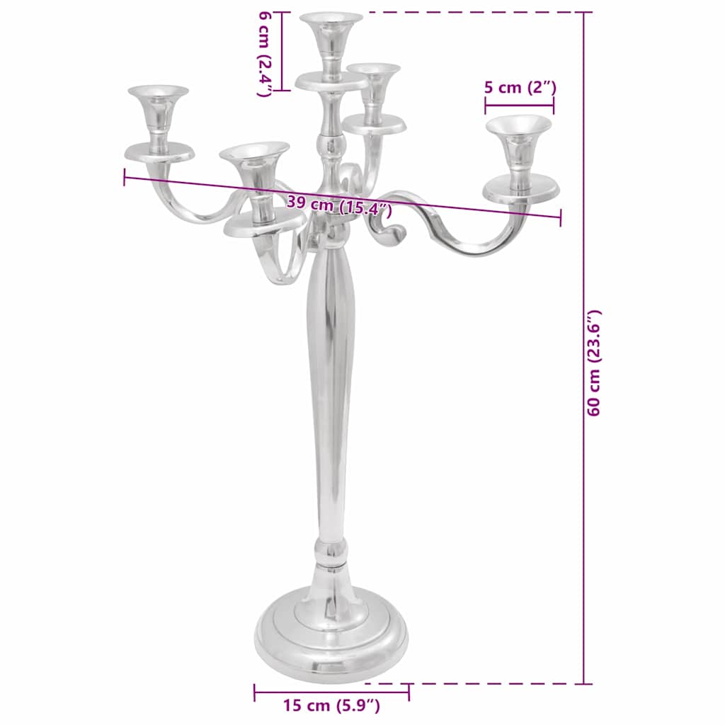 Candelabro Argento 39 x 39 x 60 cm Alluminio 42000155
