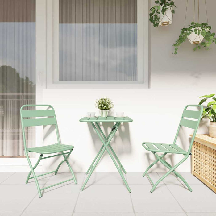 Sedie da Giardino Pieghevoli  2 pezzi Verde Menta 42 x 52 x 82 cm in acciaio rivestito in polvere 42002940
