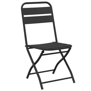 Set di 2 sedie da giardino pieghevoli  antracite 42x52x82 cm in acciaio rivestito in polvere 42002942