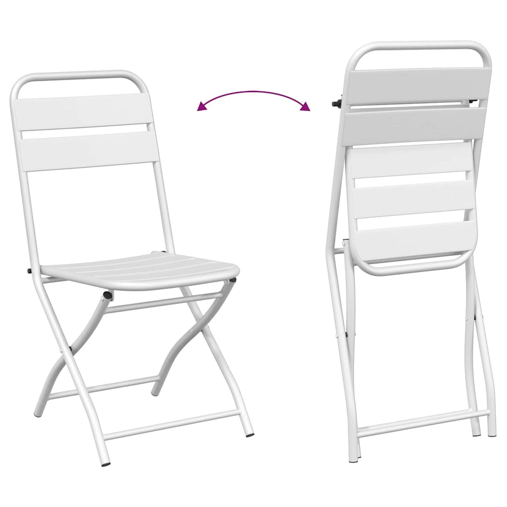 Set Bistro Pieghevole 3 Pezzi  Bianco Acciaio 42002950