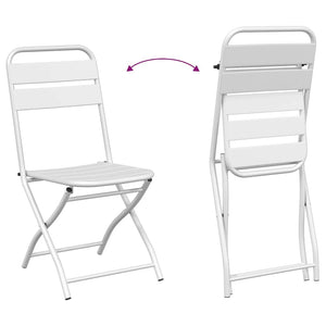 Set Bistro Pieghevole 3 Pezzi  Bianco Acciaio 42002950