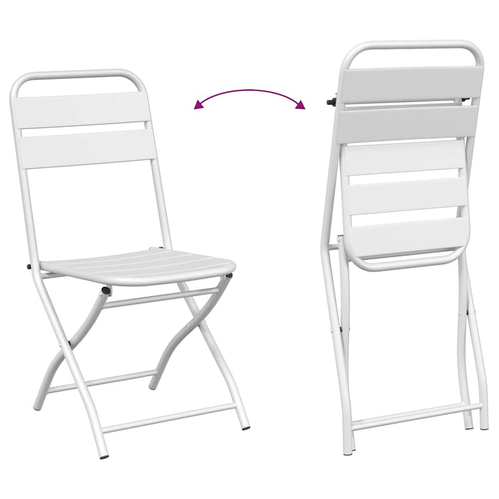 Set Bistro Pieghevole 3 Pezzi  Bianco Acciaio 42002950