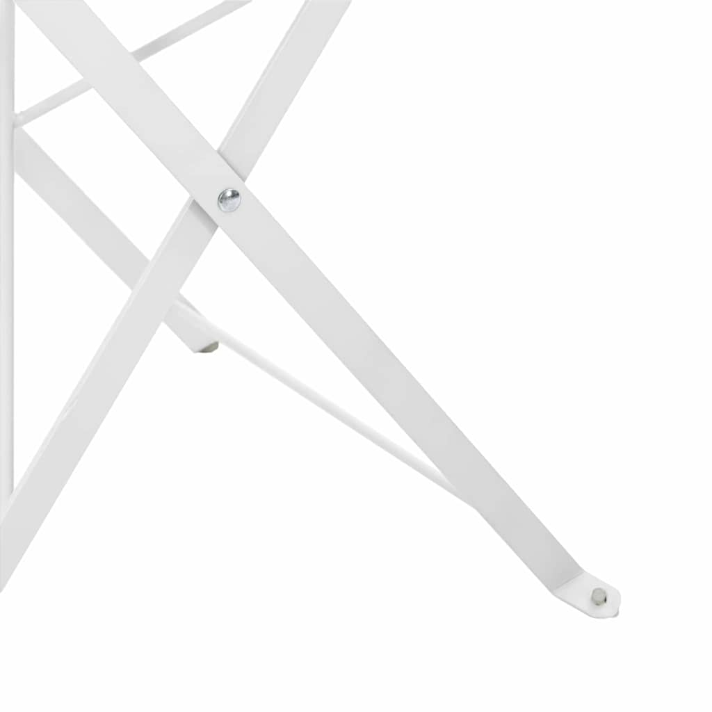 vidaXL Sedia Pieghevole da Giardino 2 pcs Bianco 42 x 46 x 82cm
