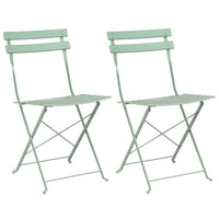 Sedia Pieghevole da Giardino 2 pcs Verde 42 x 46 x 82cm Acciaio 42002958
