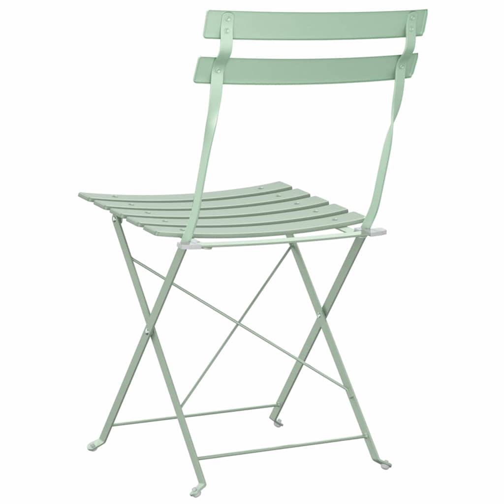 Sedia Pieghevole da Giardino 2 pcs Verde 42 x 46 x 82cm Acciaio 42002958