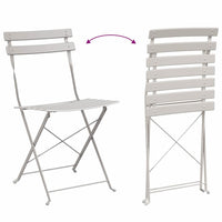 Set Bistro Pieghevole 3 Pezzi in Acciaio Beige - 42002971