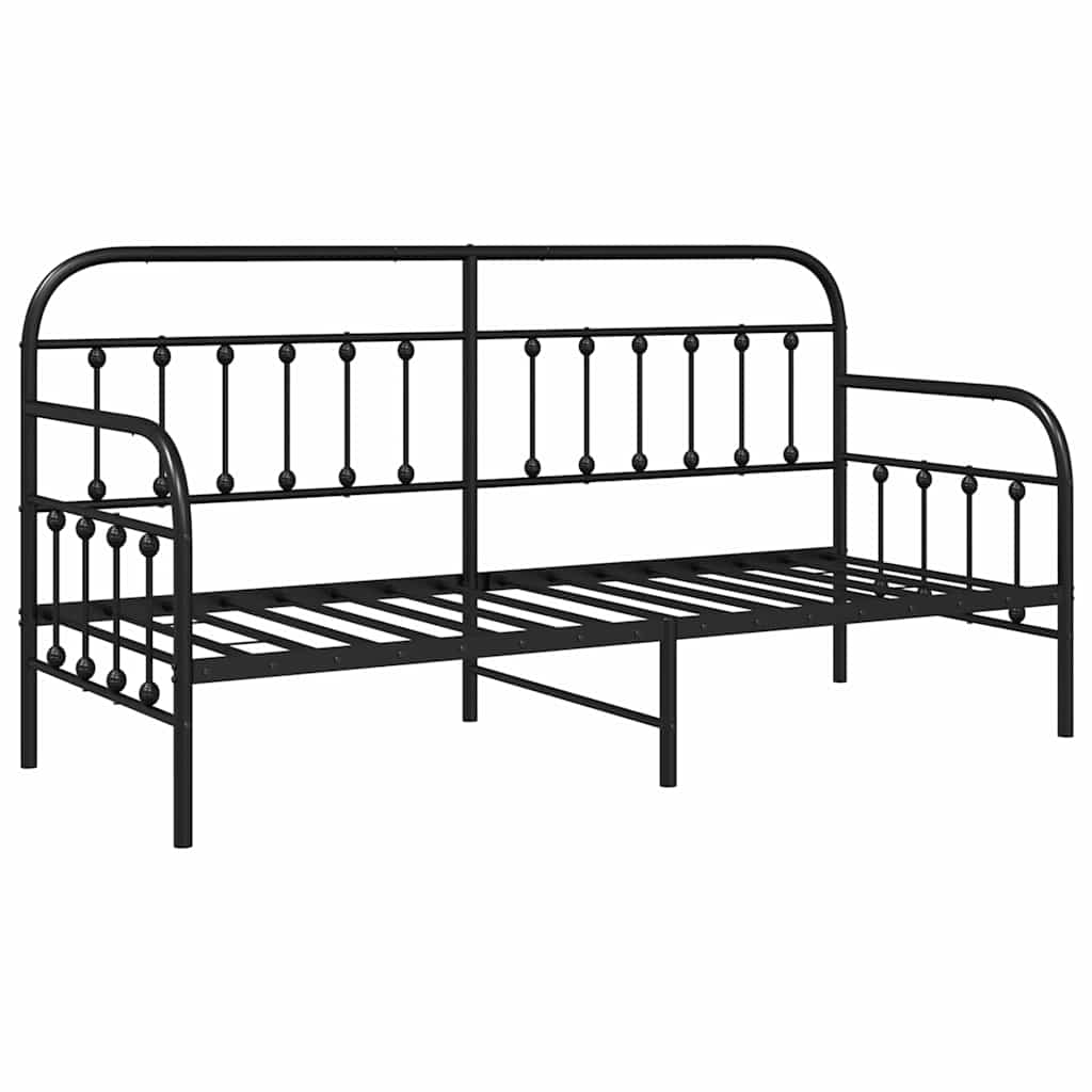 Struttura per letto di giorno Nero 75 x 190 cm Acciaio 42002628