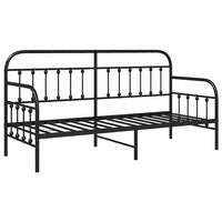 Struttura per letto di giorno Nero 75 x 190 cm Acciaio 42002628