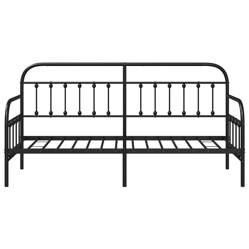 Struttura per letto di giorno Nero 75 x 190 cm Acciaio 42002628