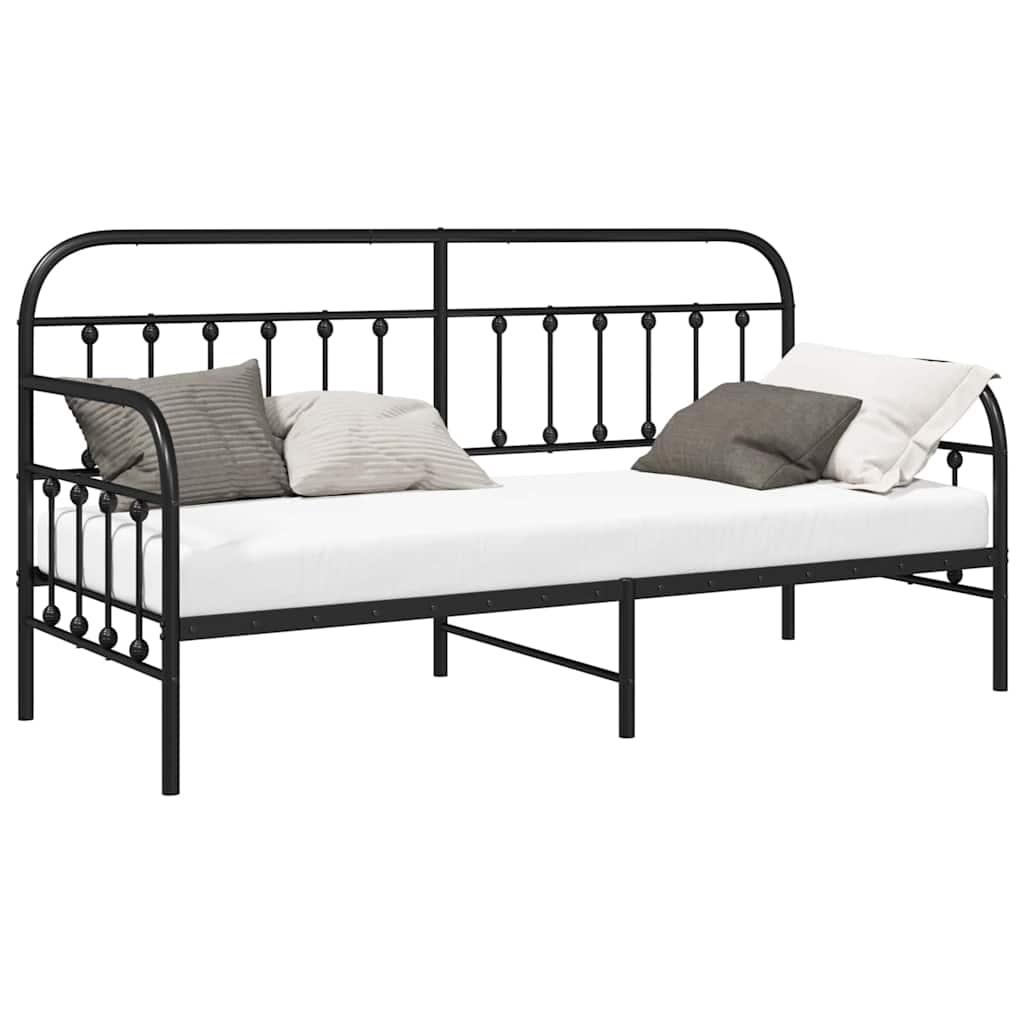 Struttura per letto di giorno Nero 75 x 190 cm Acciaio 42002628