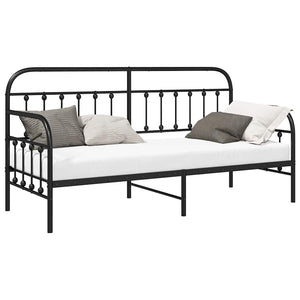 Struttura per letto di giorno Nero 75 x 190 cm Acciaio 42002628