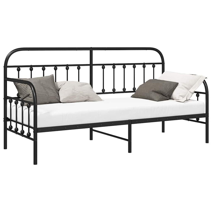 Struttura per letto di giorno Nero 75 x 190 cm Acciaio 42002628