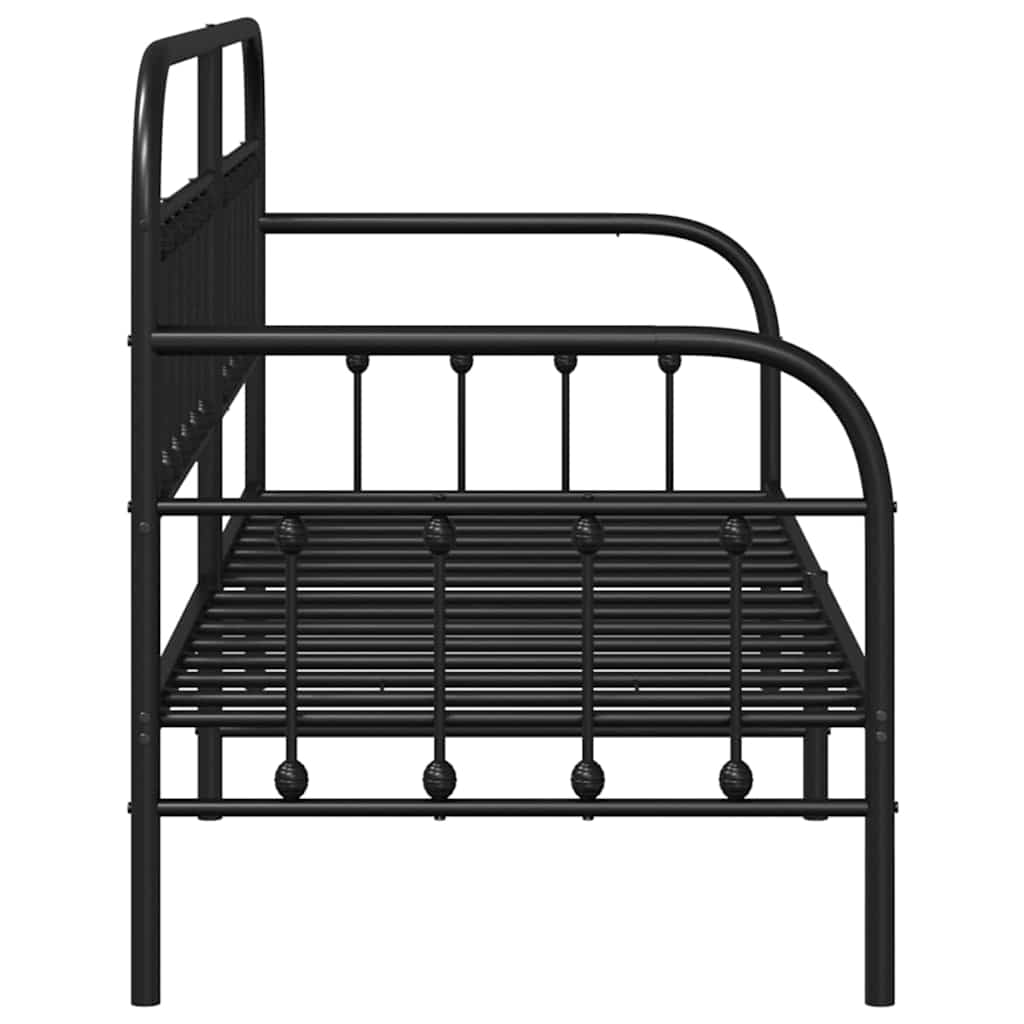 Struttura per letto di giorno Nero 75 x 190 cm Acciaio 42002628
