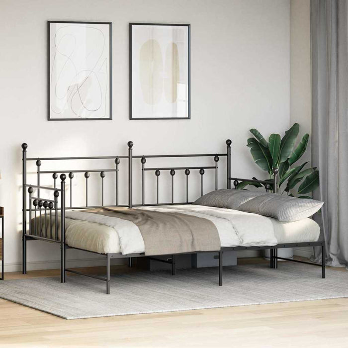 Struttura per letto di giorno Nero 80 x 200 cm Acciaio 42002664