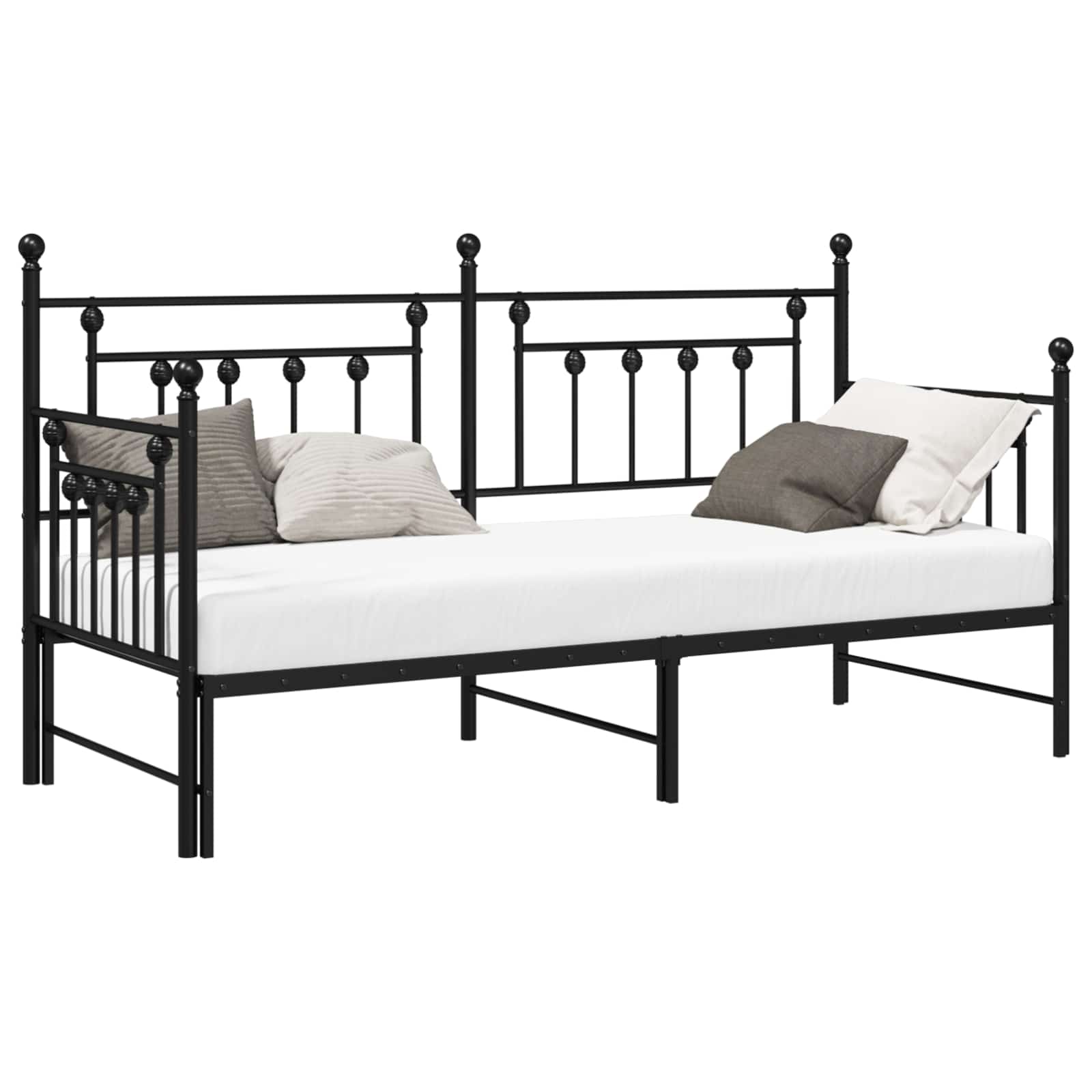 Struttura per letto di giorno Nero 80 x 200 cm Acciaio 42002664