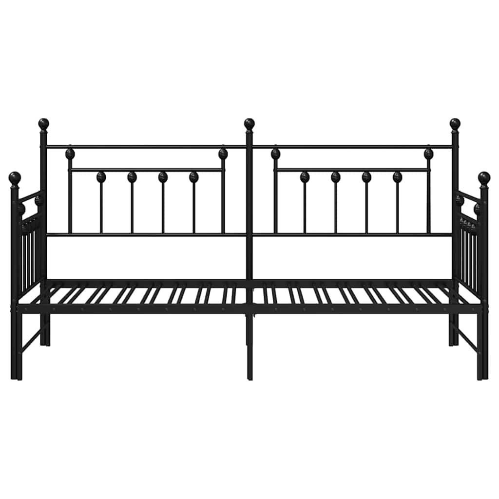 Struttura per letto di giorno Nero 80 x 200 cm Acciaio 42002664