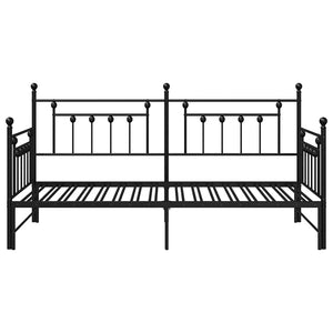 Struttura per letto di giorno Nero 100 x 190 cm Acciaio 42002667